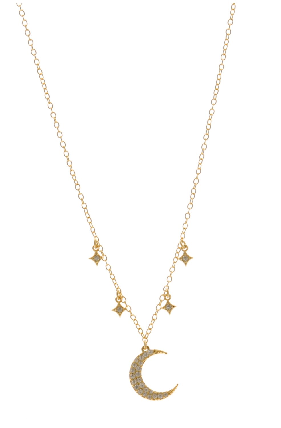 HANGING MOON AND STARS NECKLACE