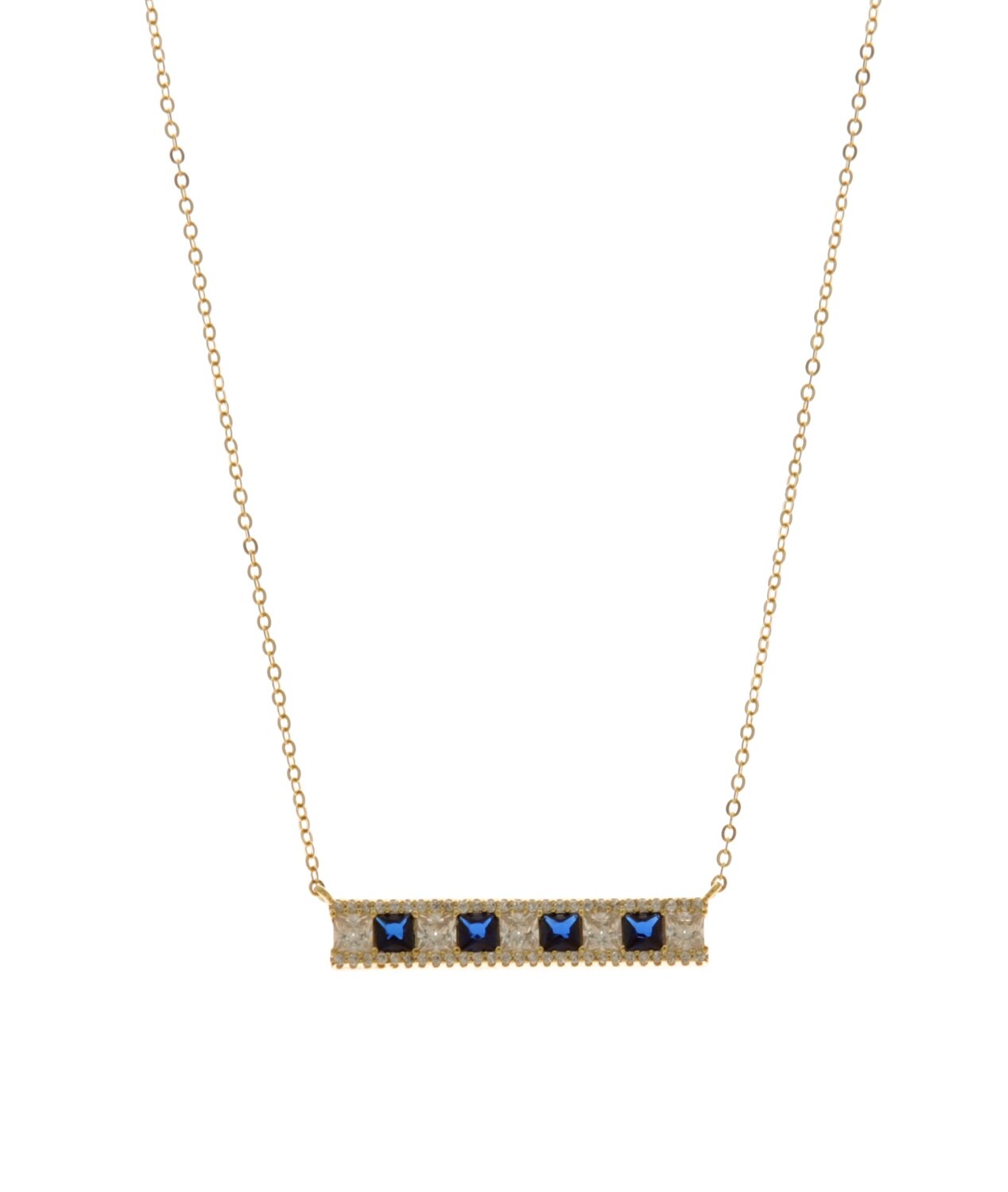 PRINCESS CUT BAR NECKLACE