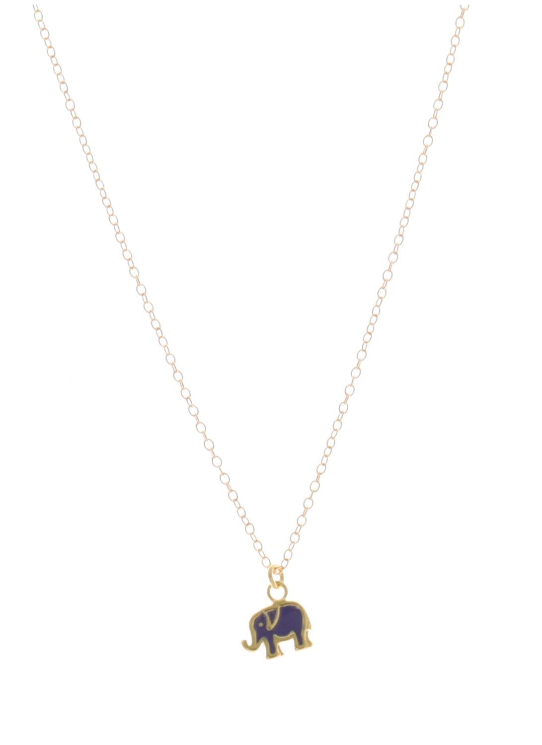 TINY NAVY ENAMEL ELEPHANT NECKLACE