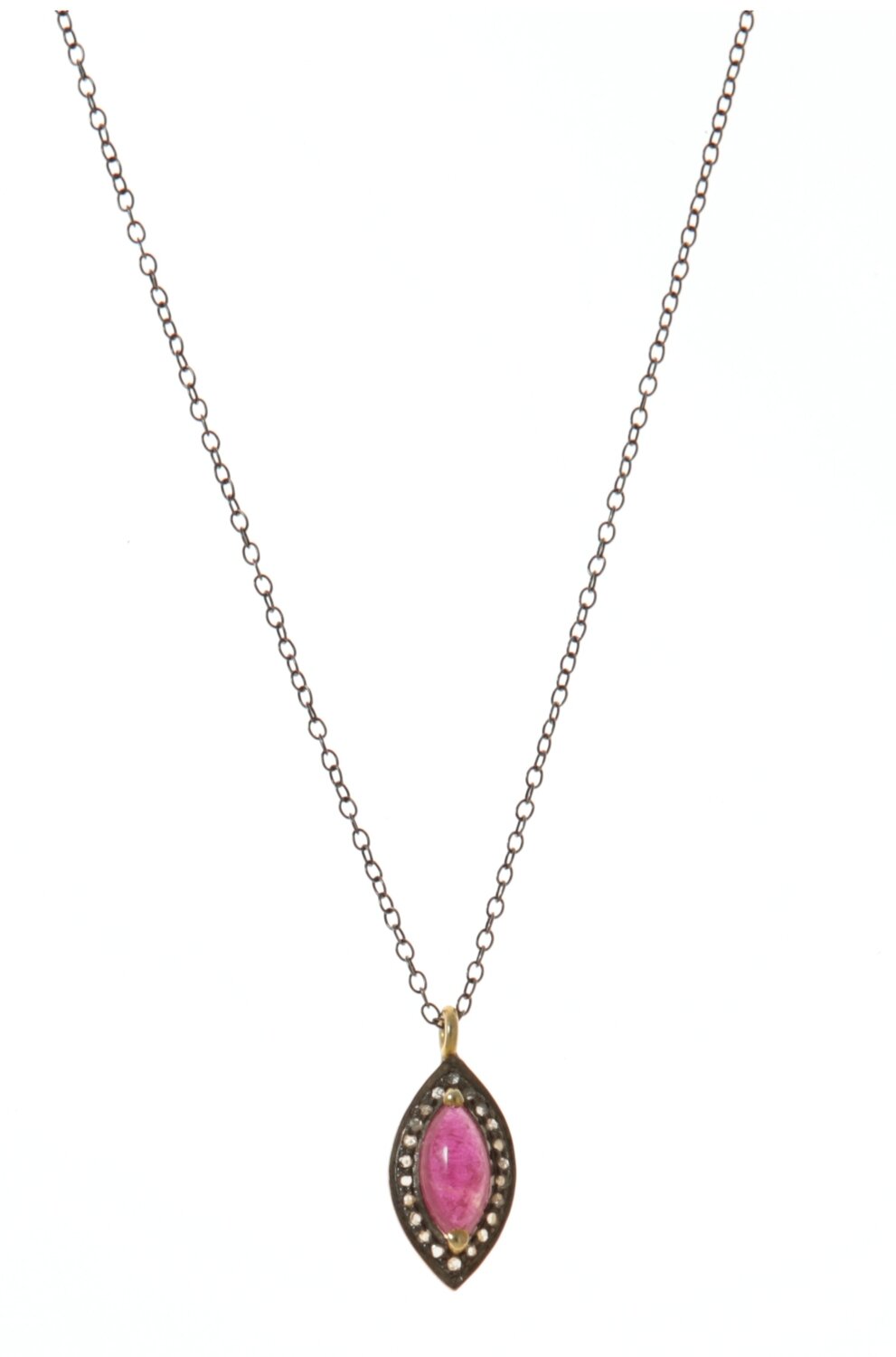 BLACK DIAMOND AND GARNET NECKLACE