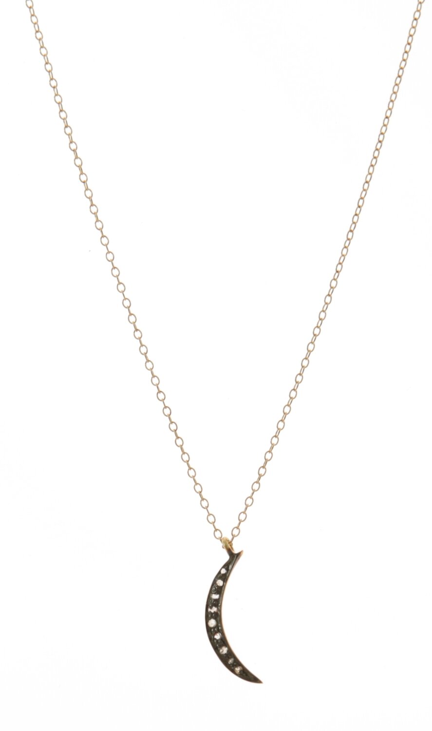 BLACK DIAMOND MOON NECKLACE