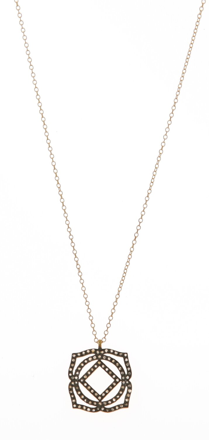 BLACK DIAMOND PENDANT NECKLACE