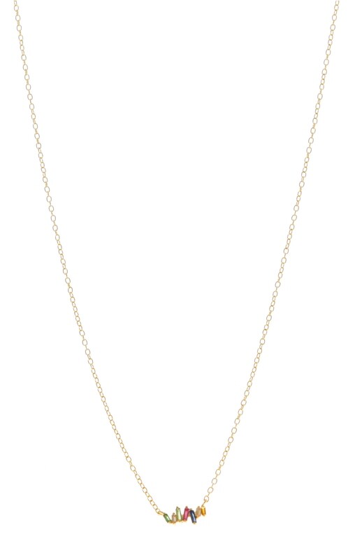 MINI RAINBOW BAGUETTE NECKLACE