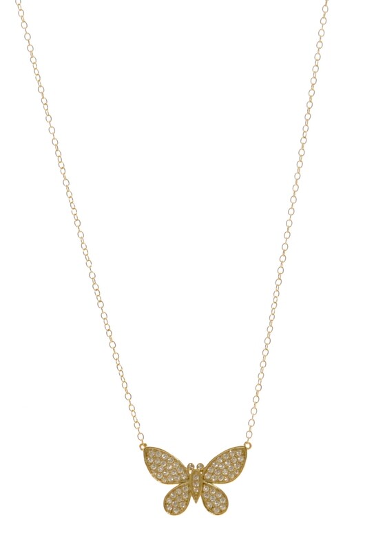 PAVE BUTTERFLY NECKLACE