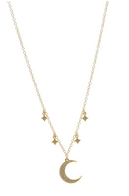 HANGING MOON AND STARS NECKLACE