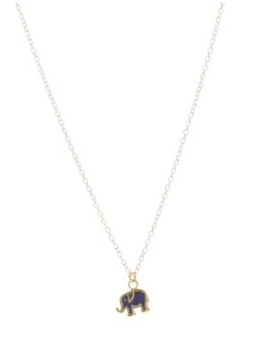 TINY NAVY ENAMEL ELEPHANT NECKLACE