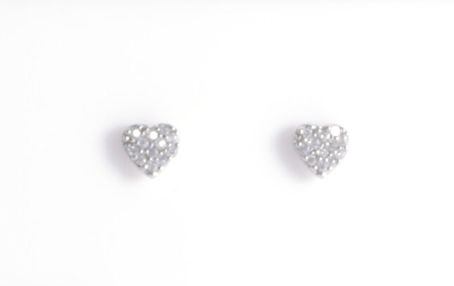 MINI PAVE HEART STUDS