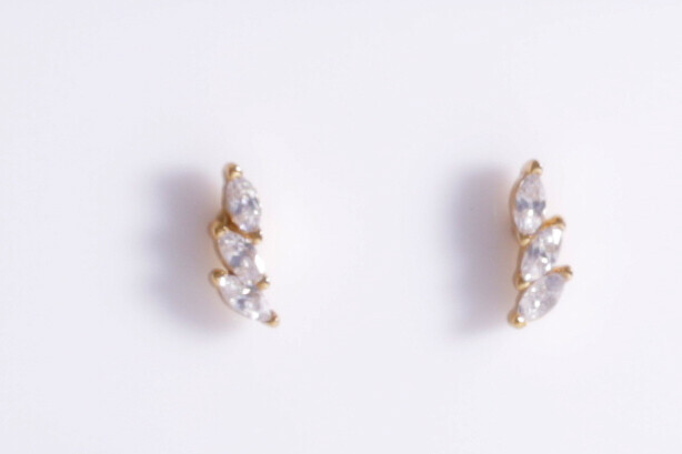 TRIPLE MARQUISE STUDS