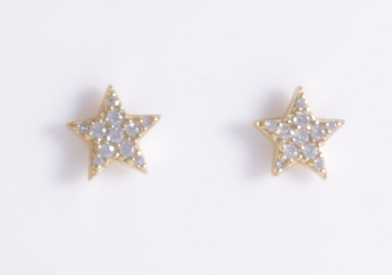 MEDIUM PAVE STAR STUDS