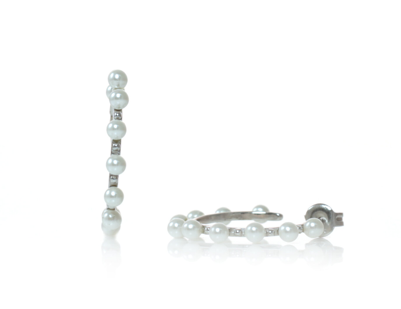 MEDIUM PEARL HOOPS