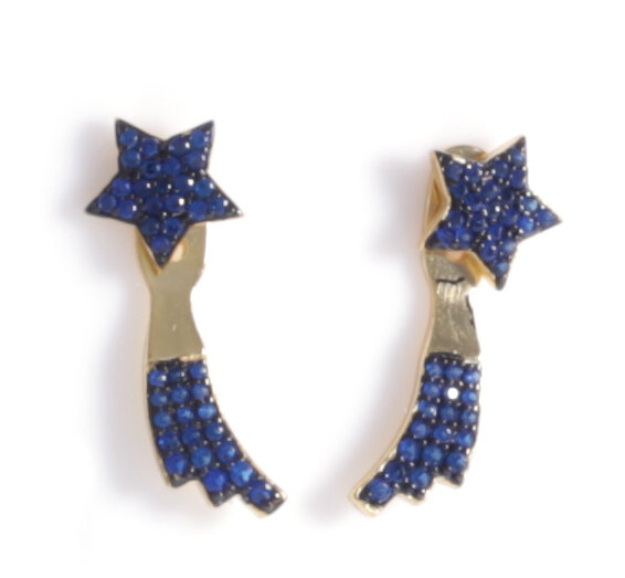 MULTIPLE WEAR BLUE SHOOTING STAR EARRINGS