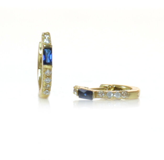 PAVE AND BLUE BAGUETTE HUGGIES