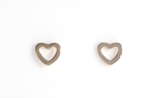 TINY OPEN HEART STUDS
