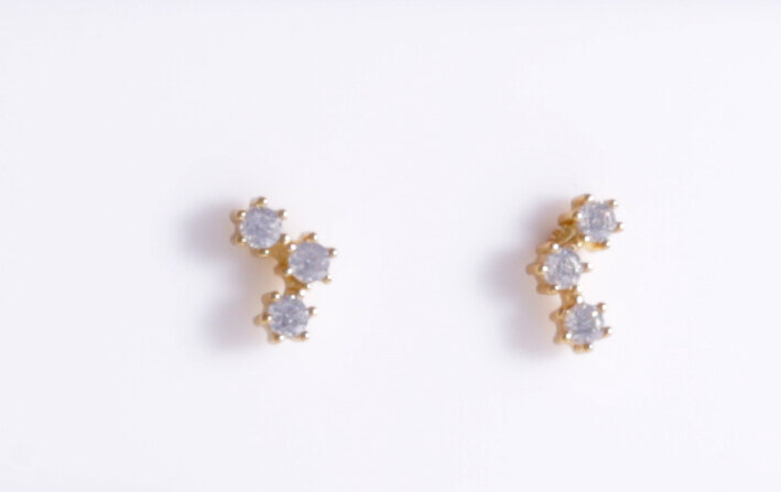 TINY THREE STAR STUDS