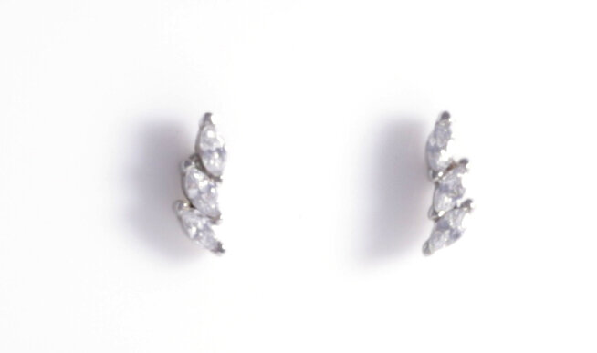 TRIPLE MARQUISE STUDS