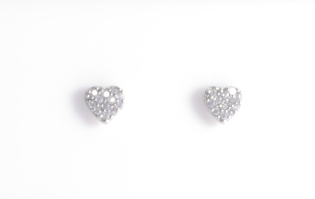 MINI PAVE HEART STUDS