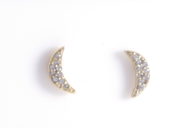 PAVE MOON STUDS