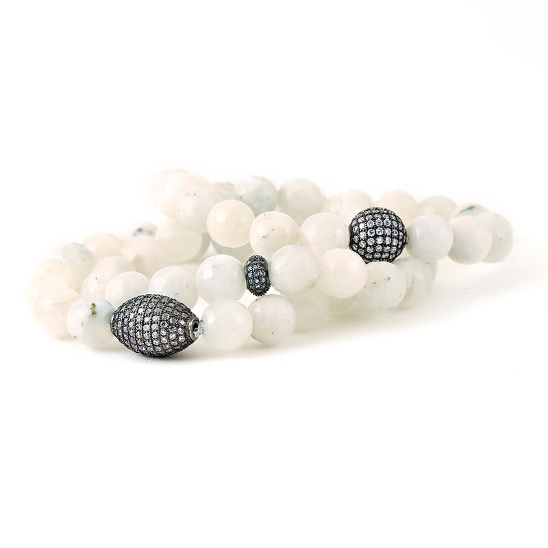 STACKABLE MOONSTONE BRACELET SET