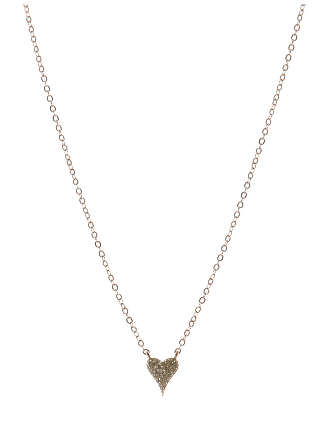 SMALL PAVE  ELONGATED HEART, MATERIALS: STERLING SILVER