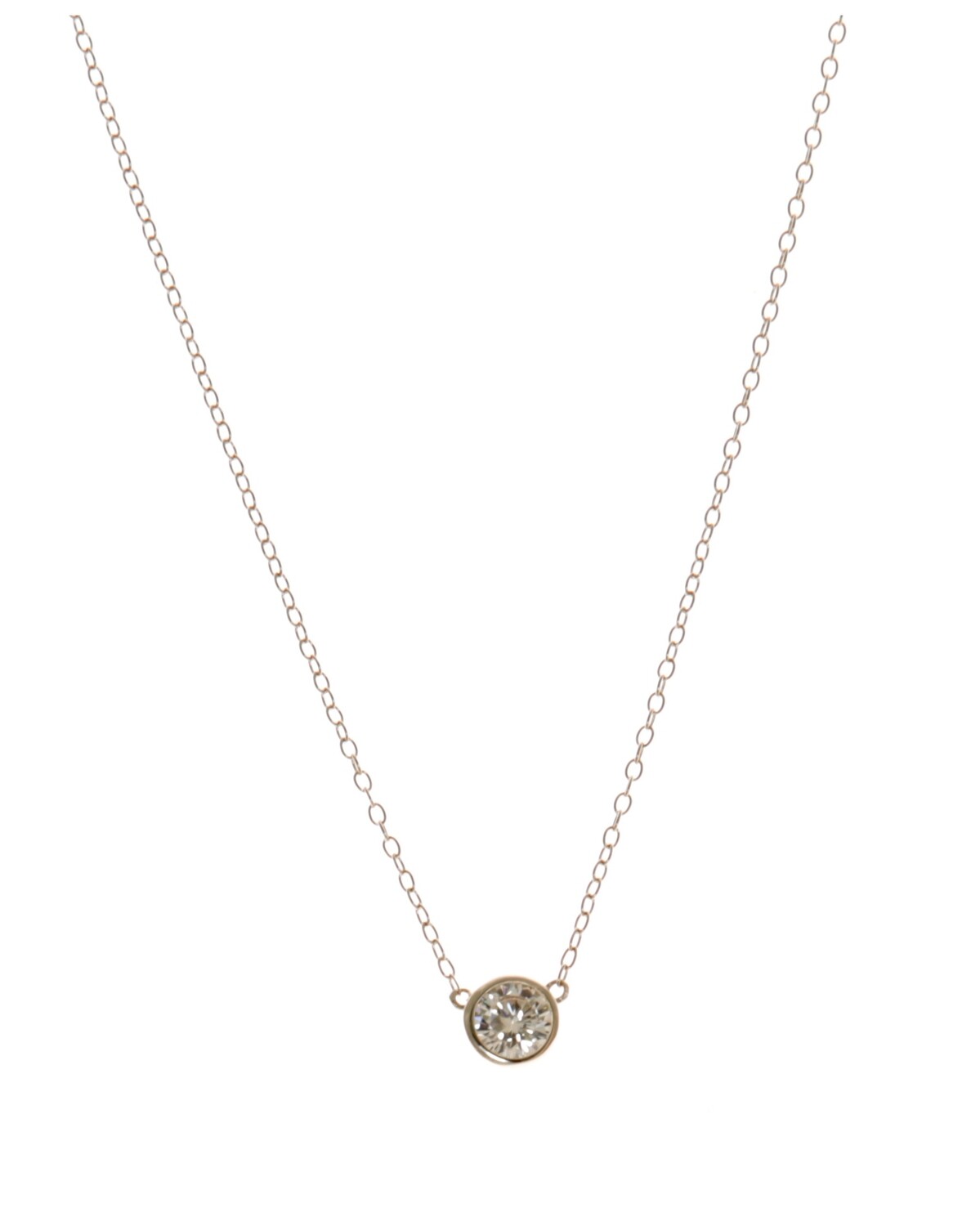 SOLITAIRE NECKLACE, MATERIALS: STERLING SILVER
