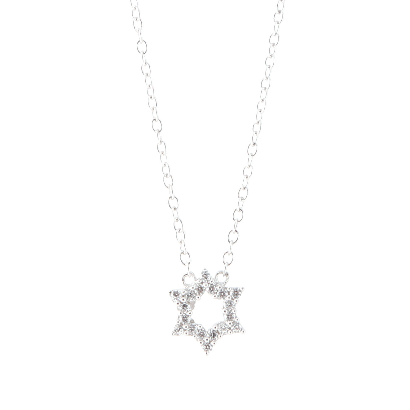 MINI STAR OF DAVID NECKLACE, MATERIALS: STERLING SILVER