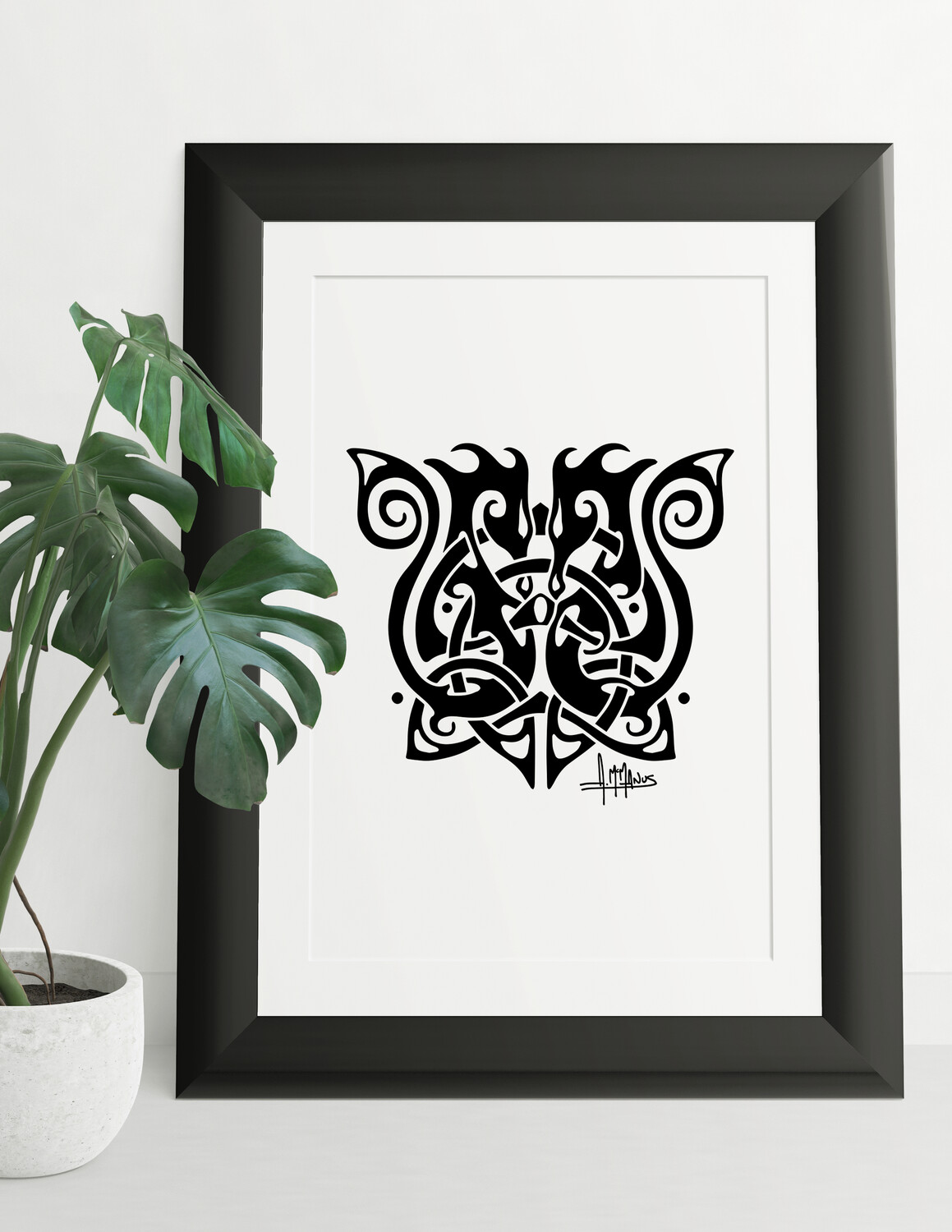 Celtic Seahorse Print