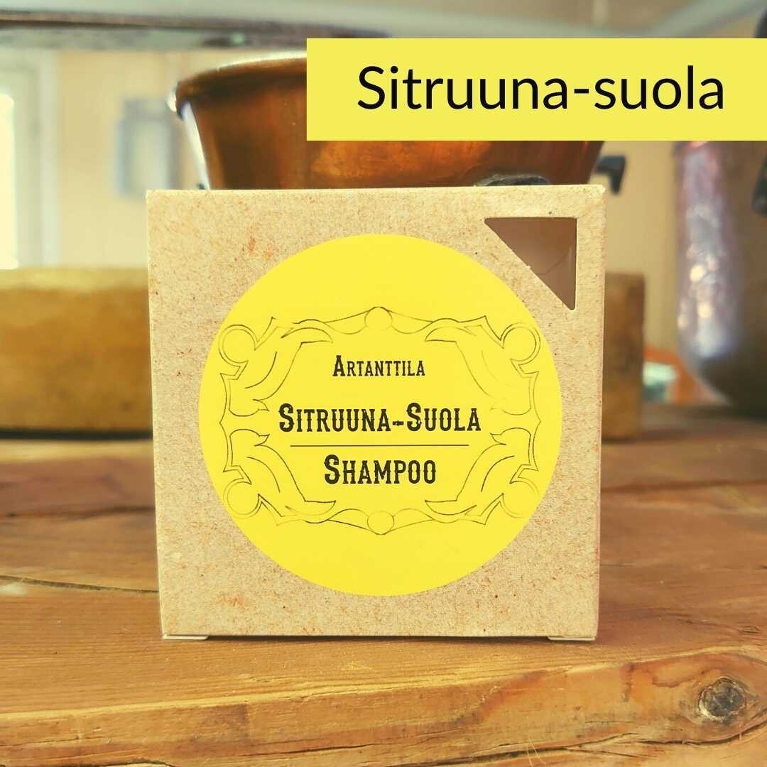 Sitruuna-suola shampoo