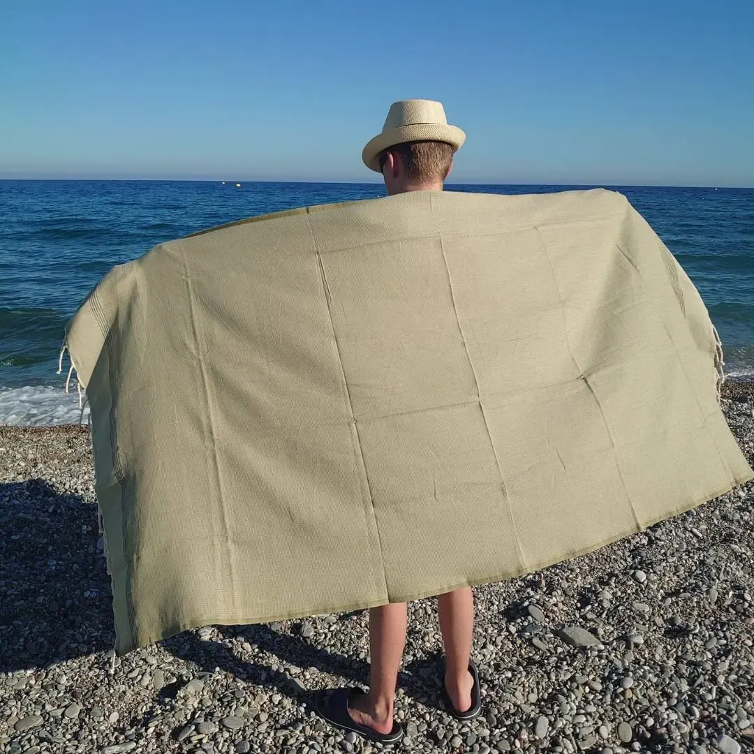 Hamam-pyyhe iso100 × 200 cm - khaki Hamam-pyyhe iso100 × 200 cm - khaki
