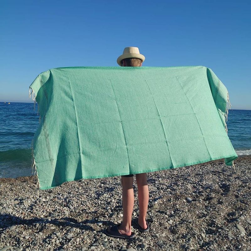 Iso Hamam-pyyhe 100 x 200 cm - vedenvihreä Iso Hamam-pyyhe 100 x 200 cm - vedenvihreä