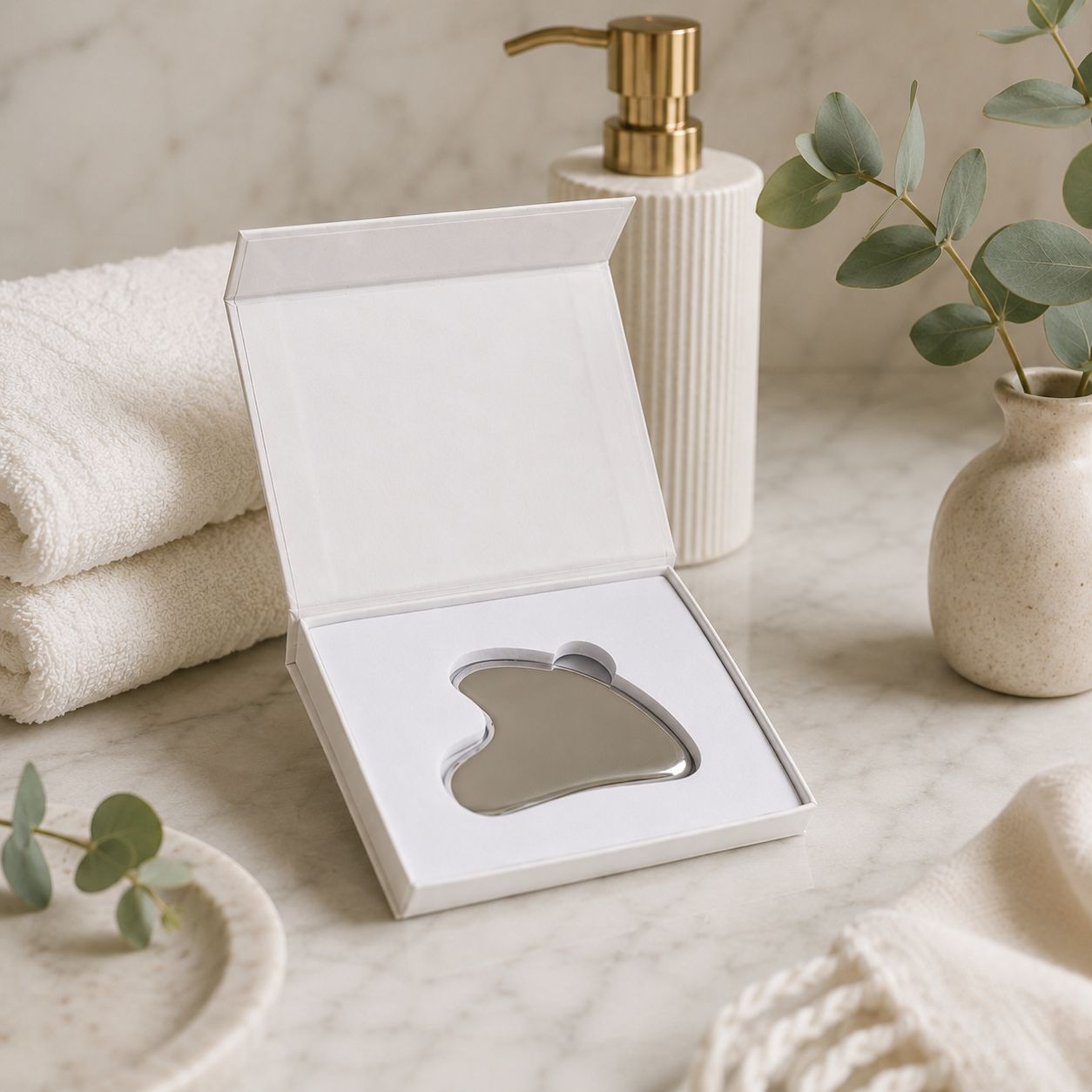 Ruostumaton Gua Sha -hierontaväline kasvoille Ruostumaton Gua Sha -hierontaväline