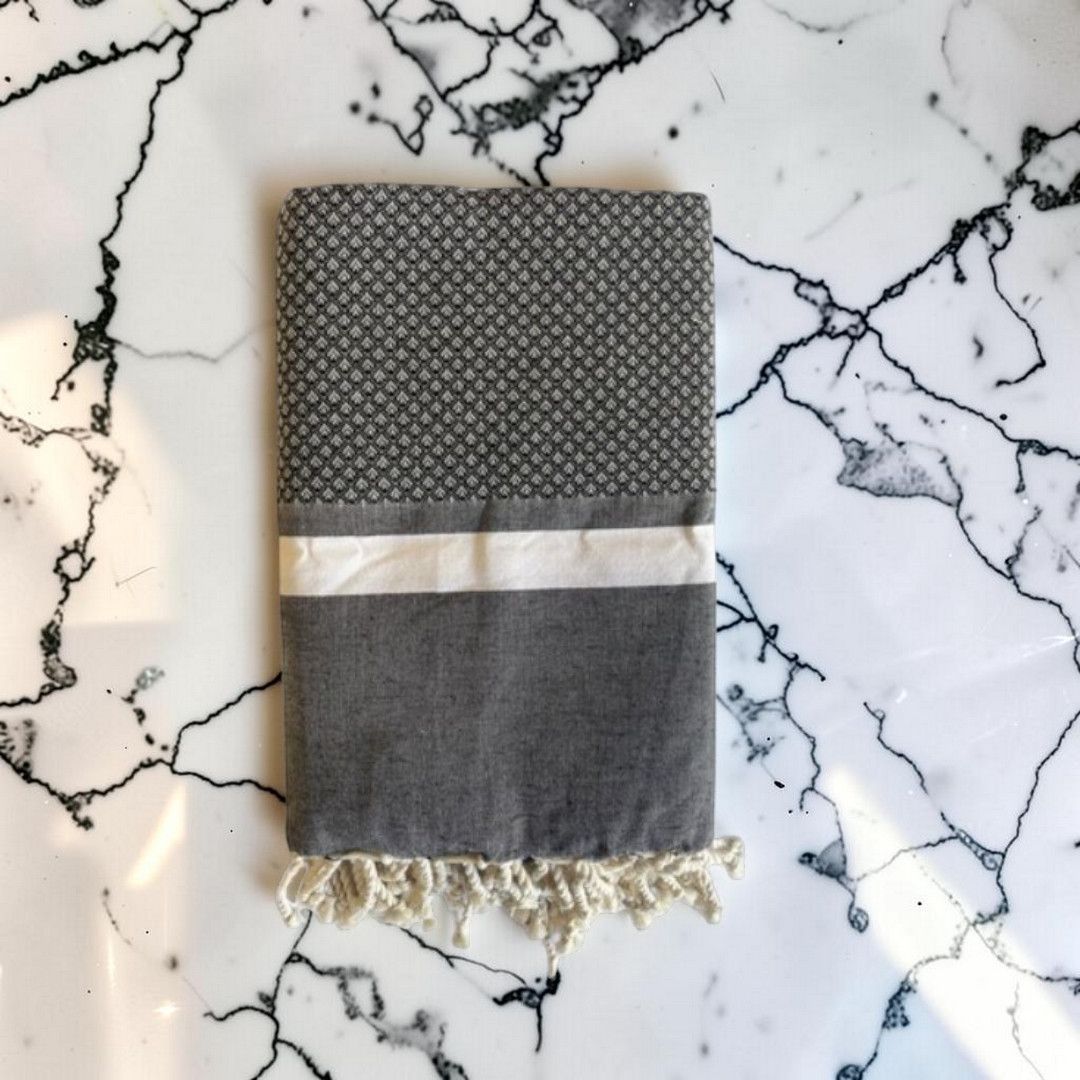 Musta Bouquet Jacquard -hamam-pyyhe 100 × 200 cm