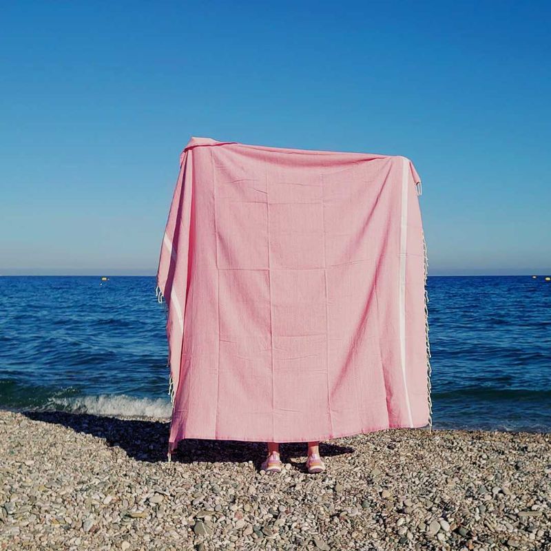 Hamam-pyyhe MAXI 200 x 200 cm - vaalea roosa Hamam-pyyhe iso 200 x 200 cm - vaalea roosa