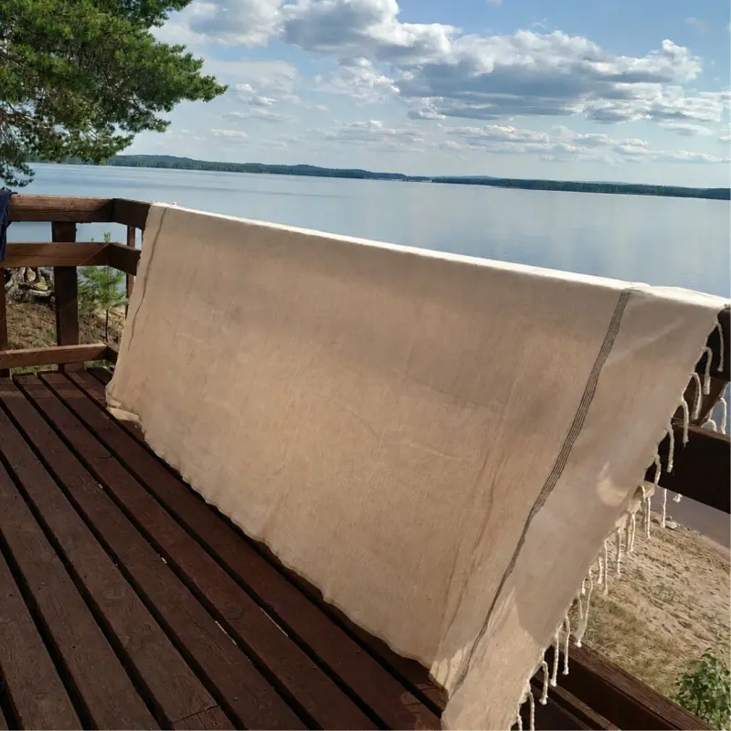 Iso Hamam-päiväpeite JÄTTI 200 × 300 cm – hiekka Iso Hamam-päiväpeite JÄTTI 200 × 300 cm – hiekka