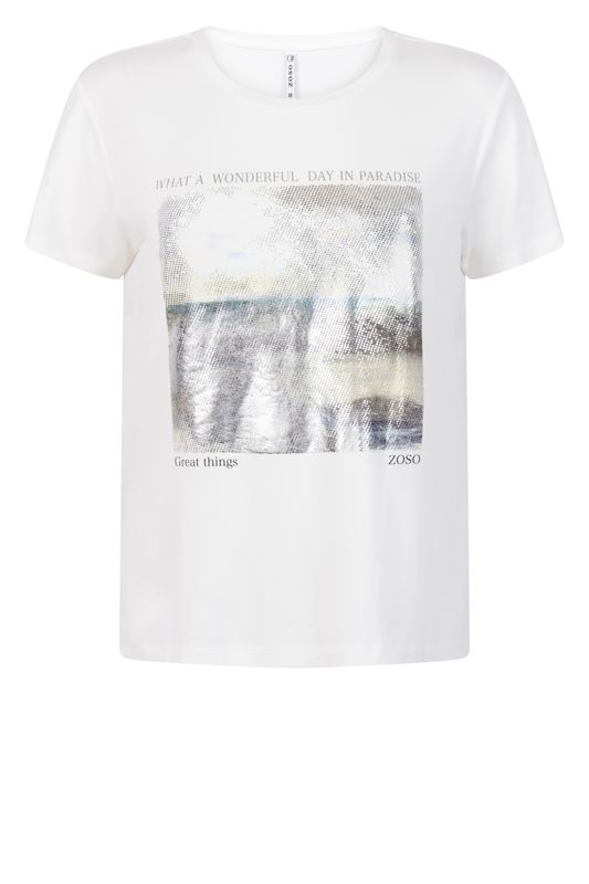 Zoso T-shirt metallic opdruk