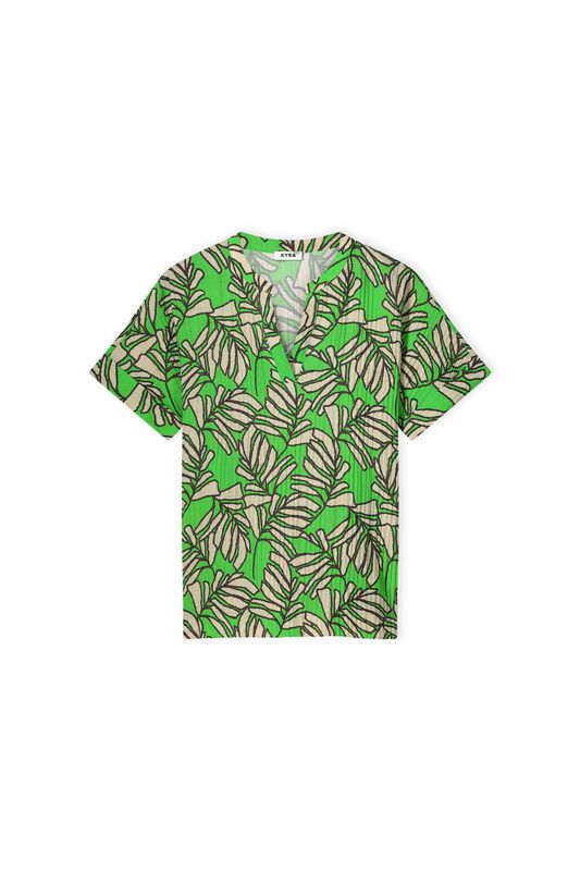 Kyra blouson leaf print