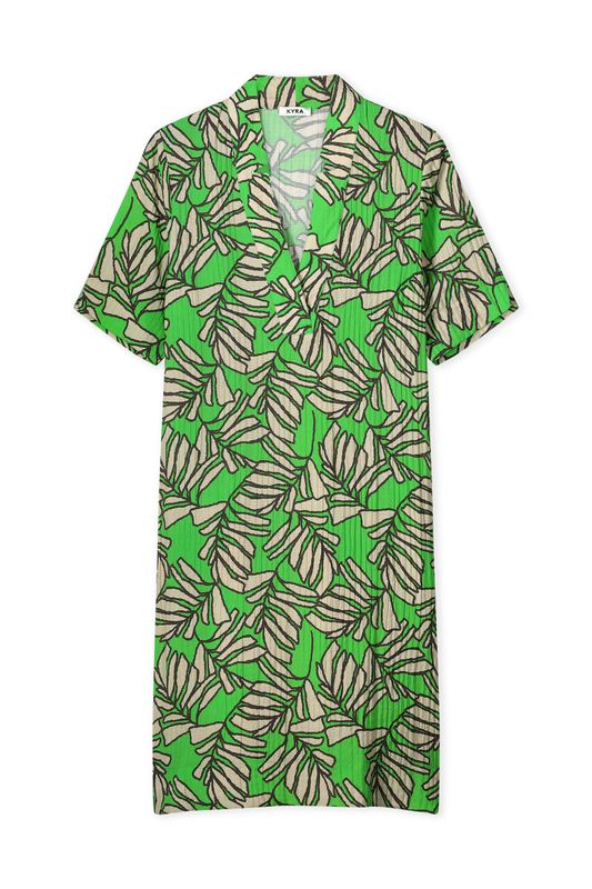 Kyra jurk leaf print