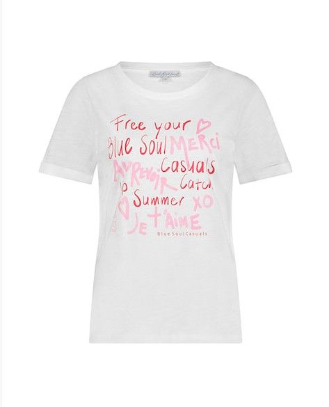 Red Button T-shirt print