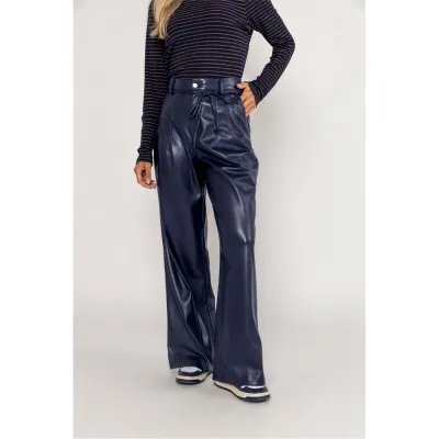 Poools pantalon leer-look