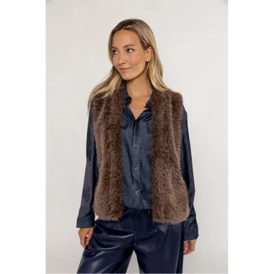 Poools gilet faux fur