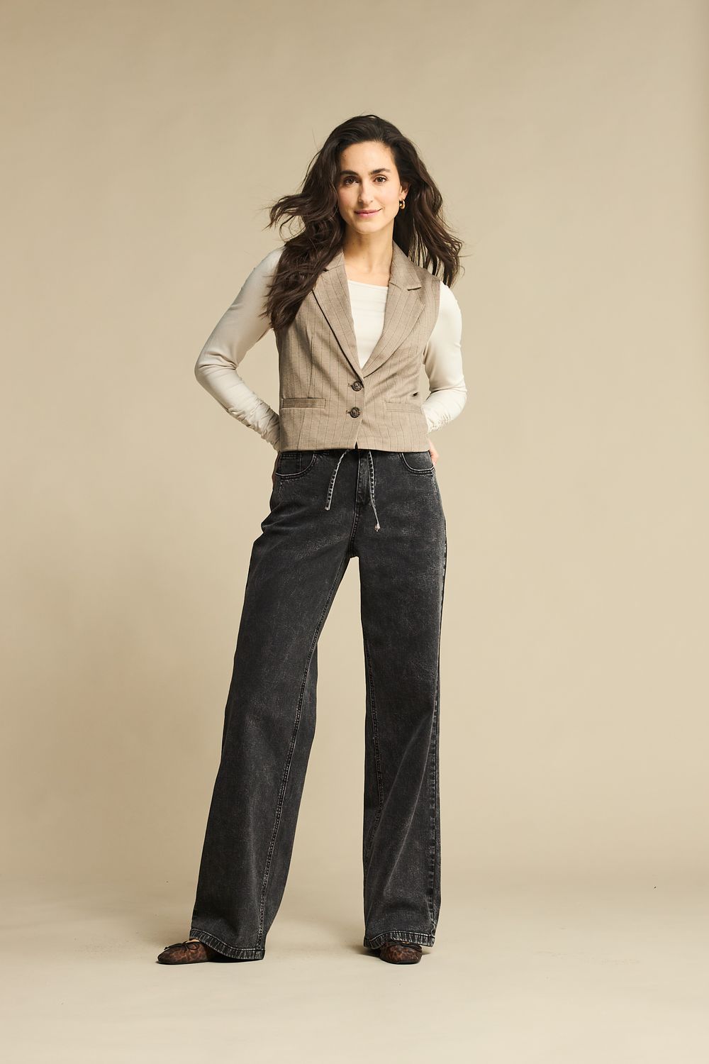 Red Button denim black wash wide leg