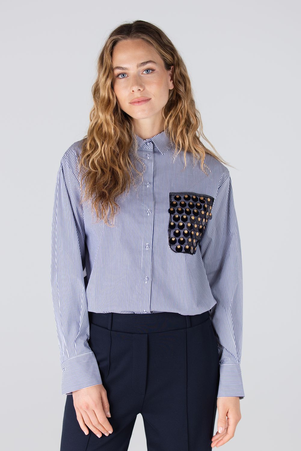 Jansen Amsterdam blouse streep pailletten