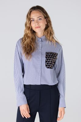 Jansen Amsterdam blouse streep pailletten