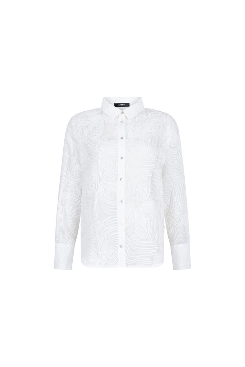 Jansen Amsterdam blouse bloemprint reliëf