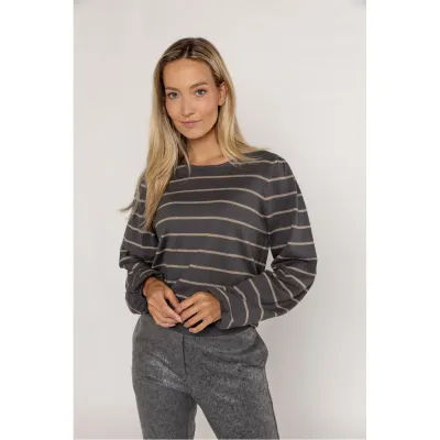 Poools trui streep lurex