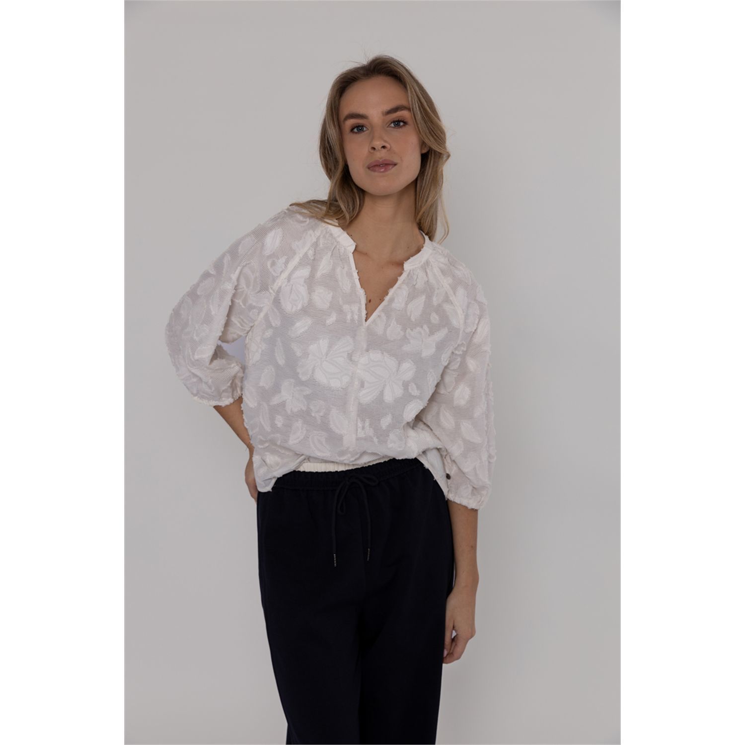 Poools blouson bloem structuur