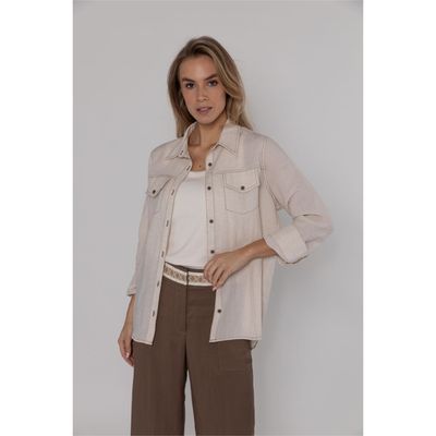 Poools overhemd blouse siernaad