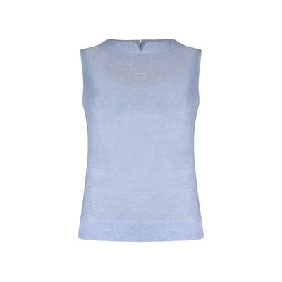 Another Woman mouwloze top linnen