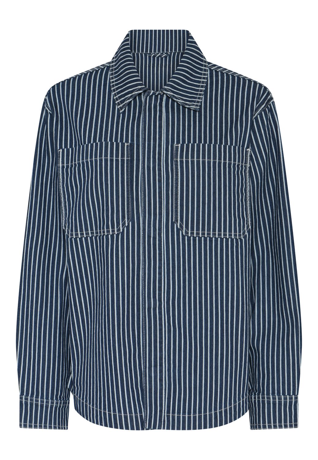 C.RO blouse denim streep