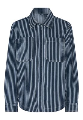 C.RO blouse denim streep