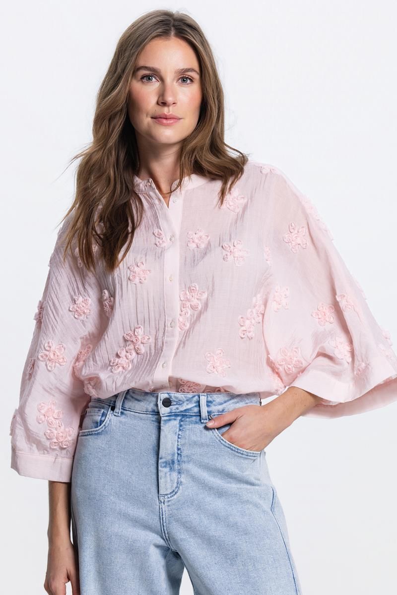 Jansen Amsterdam blouse 3D bloemen